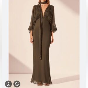 Shona Joy Long Sleeve Olive Dress